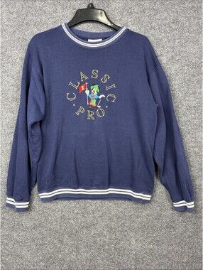 Disney Adult Medium Classic Pro Collection Mickey Mouse Golf Sweatshirt Vintage